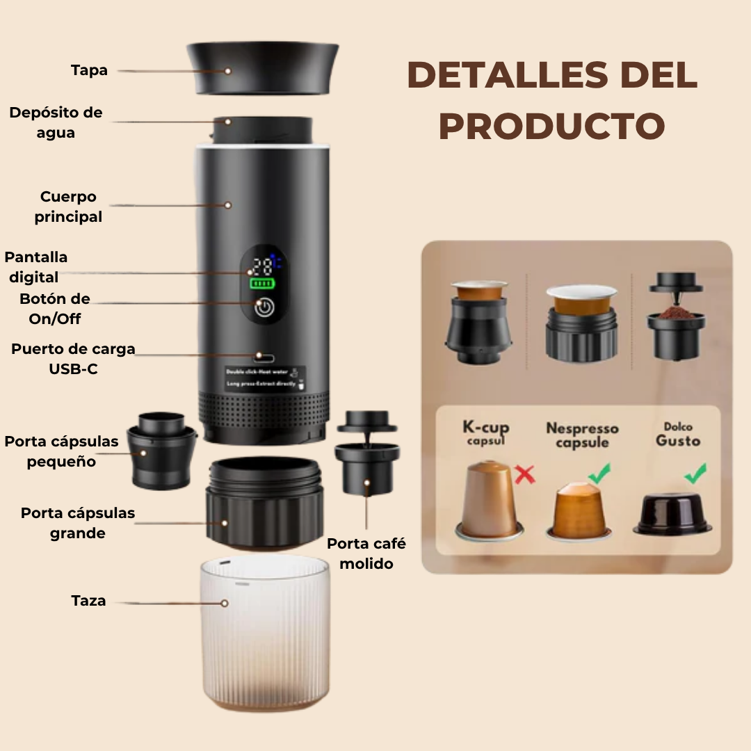 Cafetera Portátil Inteligente 3 en 1®